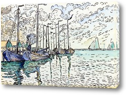   Картина Волендам, рыбацкие лодки