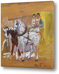    Упряжка лошадей в 1909