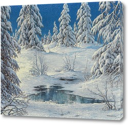   Картина Снежный зимний лес в Шварцвальде