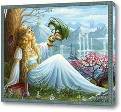   Картина Эльфийка и дракон