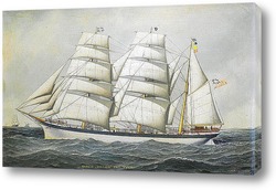   Картина Британский корабль в море под всеми парусами