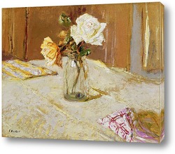   Картина Розы в стеклянной вазе