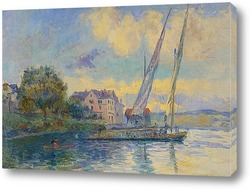   Картина Судно на женевском озере, Санкт-Жингольф