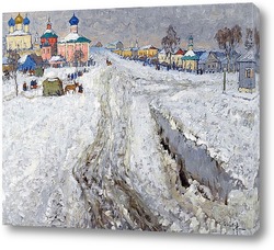   Картина Русский город под снегом