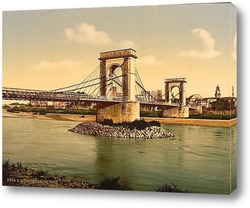   Картина Подвесной мост через Роны, Авиньон, Прованс, Франция.1890-1900 гг
