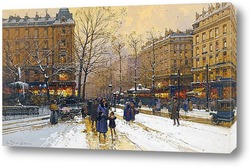    Парижский бульвар под снегом