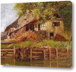   Картина Дом на озере