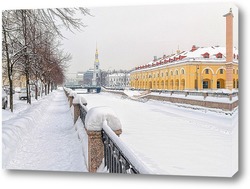   Картина Крюков канал. Утренний снегопад.
