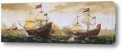    Встреча между голландским и испанским кораблями