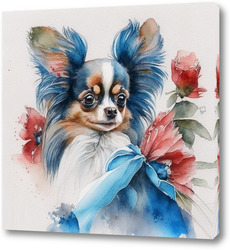   Картина собака папийон арт (2)