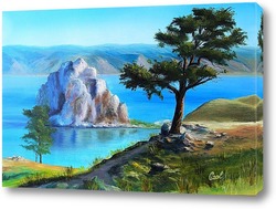    Картина маслом. Озеро Байкал.  Холст 40х60