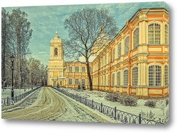   Картина Во дворе Александро-Невской лавры.