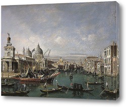    Вход в Большой канал, Венеция, глядя на запад с Доганы и церкови