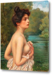    Женщина обнаженная у реки