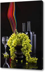    Натюрморт с виноградом и вином