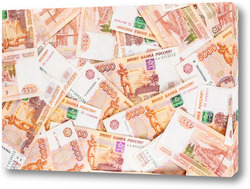   Картина фон банкнот, российские рубли