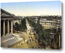   Картина Бульвар-де-ла-Мадлен с церковью Мадлен слева, Париж.1890-1905 гг