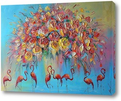   Картина Красный фламинго