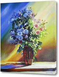    Натюрморт с голубыми розами