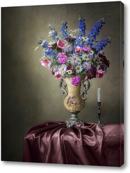   Картина Натюрморт с букетом летних садовых цветов