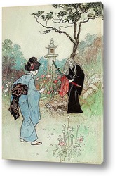    Медсестра, Зеленая ива и другие книжные иллюстрации японских ска