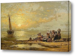   Картина Рыбаки на берегу