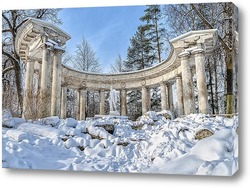   Картина Зима в Павловске. Колоннада Аполлона.