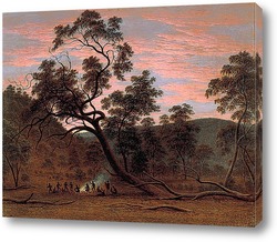   Картина Корробори аборигенов в Миллс равнине