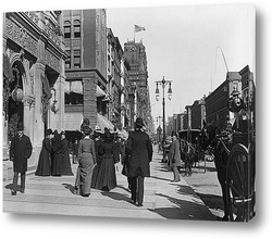   Картина Уличная сцена на Пятой авеню.1899г.