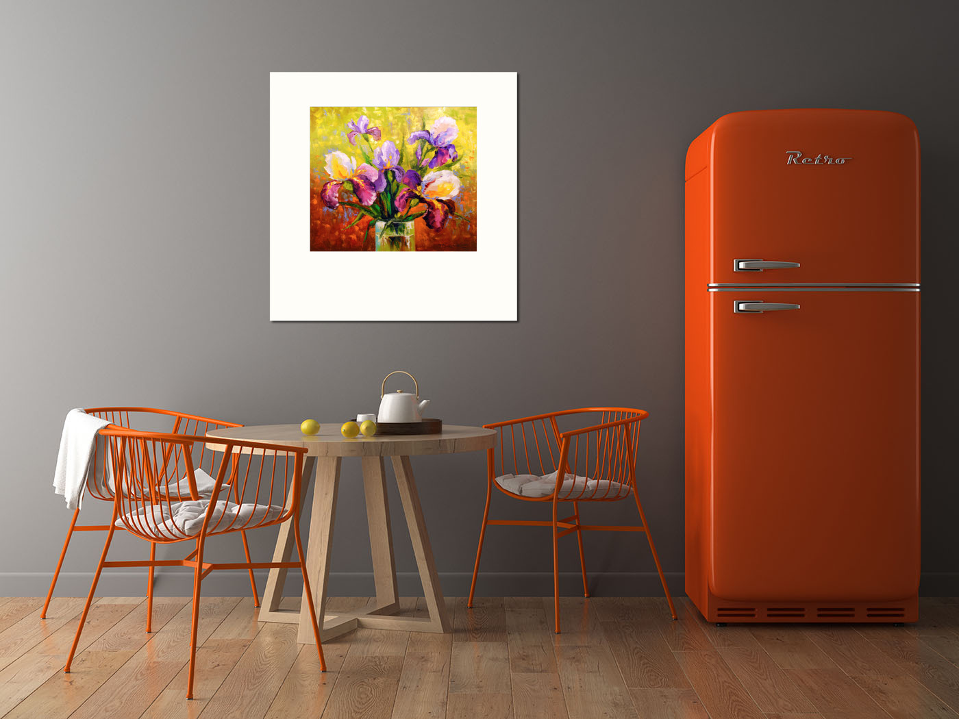 Холодильник Либхер оранжевый