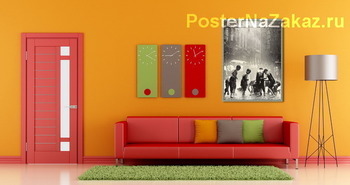 Модульная картина Мальчишки собирающие монеты на улице,Нью-Йорк.