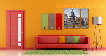 Модульная картина Мельница в Амсетрдаме