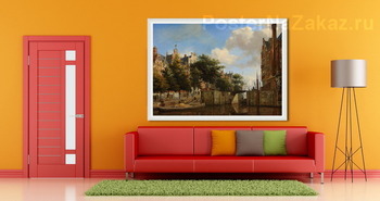 Модульная картина Валы старого замка.Его острие в Амстердаме