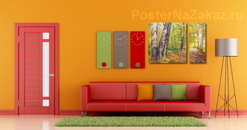 Модульная картина Осенний парк Кузьминки