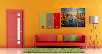 Модульная картина Праздничная Венеция (масло, холст, 120х100, 2014)