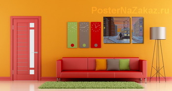 Модульная картина Первый трамвай