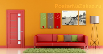 Модульная картина Москва, Кремлевская набережная, начало 20-го века