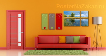 Модульная картина Над озером