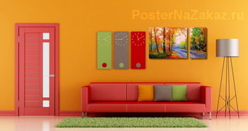 Модульная картина Осенняя дорога