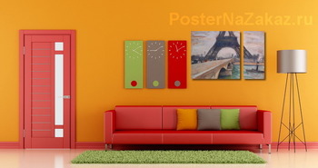 Модульная картина Эйфелева башня