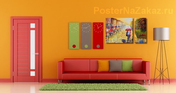 Модульная картина Встреча под фонарями