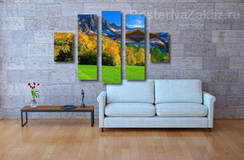 Модульная картина горы осенью