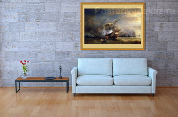 Модульная картина Морской бой близ Корнуэлла