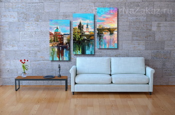 Модульная картина Вечер на мосту