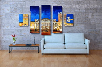 Модульная картина Ж/д вокзал города Харьков