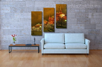 Модульная картина новогодние ёлки на манежной площади