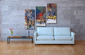 Модульная картина Париж ночью