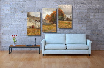 Модульная картина Отдыхая в нижней части лестницы замка