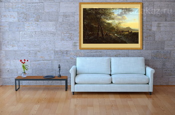 Модульная картина Итальянский пейзаж с путниками