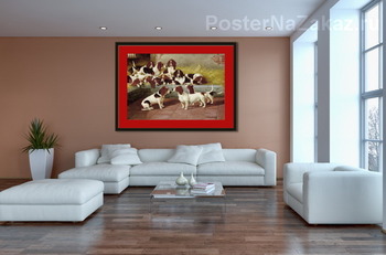 Модульная картина Щенки Басет хаунда